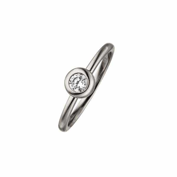 Magnetic Ring Solitaire with Cubic Zirconia