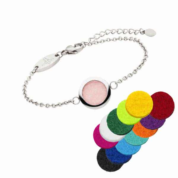 Magnetic bracelet with scent pads in 13 colours