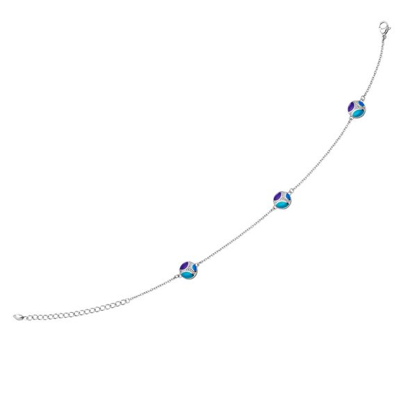 Chaîne de cheville magnétique Orbitas - couleurs argent / bleu