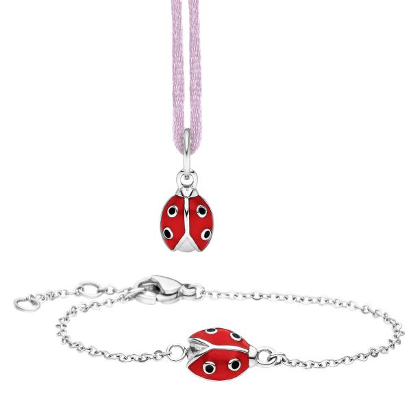 Set: Anhänger mit Textilkordel und Armband