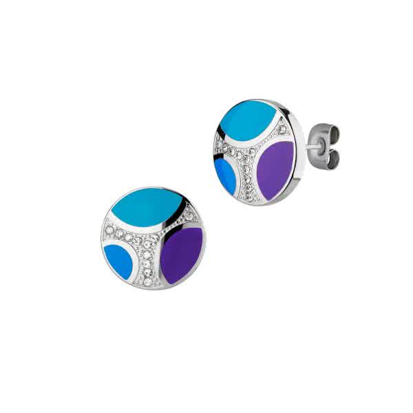 Ohrstecker Orbitas mit Magneten – silber / blau