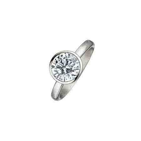 Solitaire ring gold-coloured with cubic zirconia